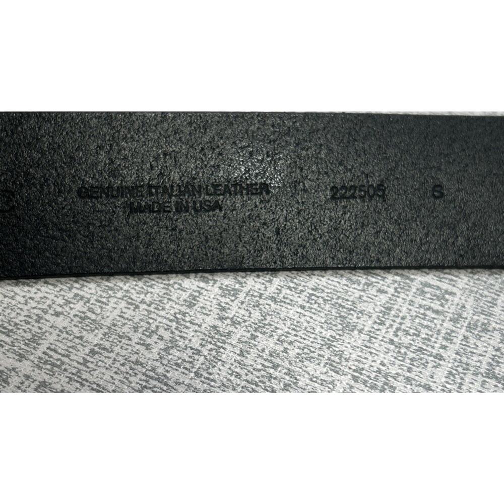 Banana Republic Black Leather Belt Men’s Small USA Rectangular Silver Buckle - Picture 3 of 7